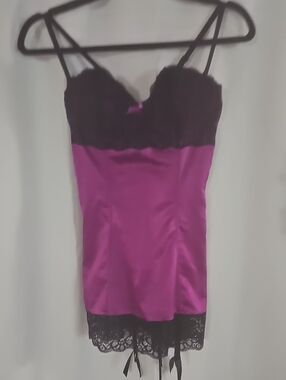 Women’s Satin Lace Chemise - Purple
